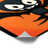 Pop Art Cartoon Bat Grid Halloween Art Poster (Ecke)