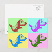 Pop Art Cartoon Dog Postkarte (Vorne/Hinten)