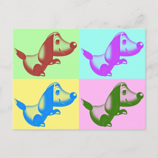 Pop Art Cartoon Dog Postkarte (Vorderseite)