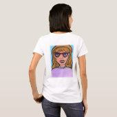Pop Art Cartoon Girl Custom Preppy Unique T-Shirt (Schwarz voll)