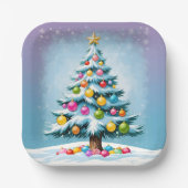 Pop Art Cartoon Weihnachten Pappteller (Vorderseite)