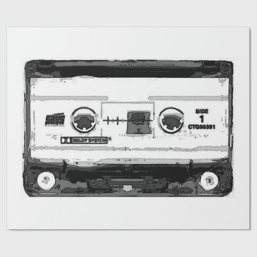 Pop Art Cassette Geschenkpapier (Flach)