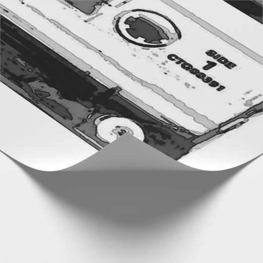 Pop Art Cassette Geschenkpapier (Ecke)