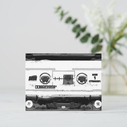 Pop Art Cassette Postkarte (Stehend Vorderseite)