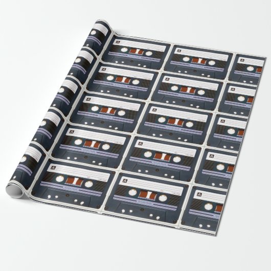 Pop Art Cassette Retro Geschenkpapier (Ungerollt)