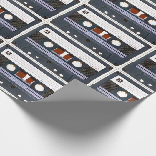 Pop Art Cassette Retro Geschenkpapier (Ecke)