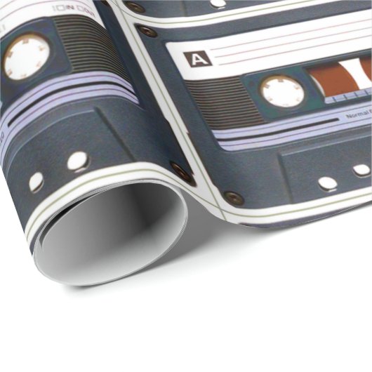 Pop Art Cassette Retro Geschenkpapier (Rolleneckpunkt)