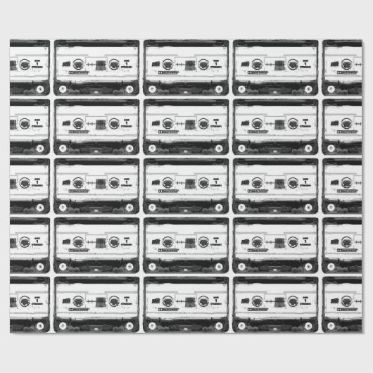 Pop Art Cassette Retro Geschenkpapier (Flach)