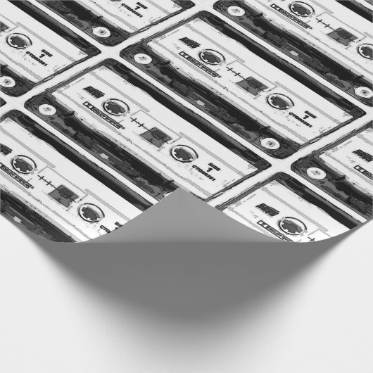 Pop Art Cassette Retro Geschenkpapier (Ecke)
