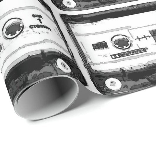Pop Art Cassette Retro Geschenkpapier (Rolleneckpunkt)