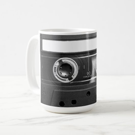 Pop Art Cassette Retro Kaffeetasse (Vorderseite Links)