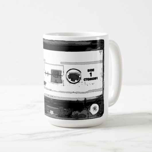 Pop Art Cassette Retro Kaffeetasse (VorderseiteRechts)