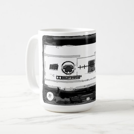 Pop Art Cassette Retro Kaffeetasse (Vorderseite Links)