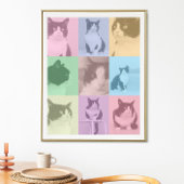 Pop Art Cat 9 Foto Moderner Retro-Farbblock Poster
