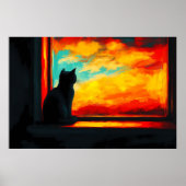 Pop Art Cat at Sunset - Ansicht Poster (Vorne)