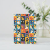 Pop Art Cat Collage Art Postkarte (Stehend Vorderseite)