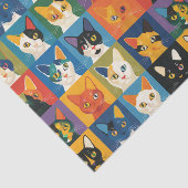 Pop Art Cat Collage Decoupage Seidenpapier (Ausschnitt)