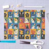 Pop Art Cat Collage Decoupage Seidenpapier (Handwerk)