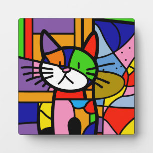Pop Art Cat Design Vibranful and Coulourful Fotoplatte