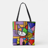 Pop Art Cat Design Vibranful and Coulourful Tasche (Rückseite)