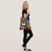 Pop Art Cat Design Vibranful and Coulourful Tasche (Am Model)