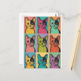 Pop Art Cat Foto Moderne Retro Postkarte