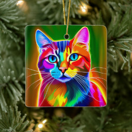 Pop Art Cat Keramikornament