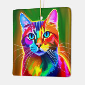 Pop Art Cat Keramikornament (Links)