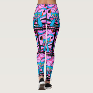 Pop Art Cats, Art Print, Maximalist Dekor Leggings