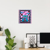 Pop Art Cats, Art Print, Maximalist Dekor Poster (Heimbüro)