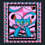 Pop Art Cats, Art Print, Maximalist Dekor Poster<br><div class="desc">Genießen Sie diesen 60er Pop zwei Katzen, in Rosa, Rose und Blau. Das Hotel ist ideal für Gäste, die eine maximale Dekoration, eine Katzenwandkunst und ein Monogramm, einen Namen oder ein Foto bevorzugen. Kontaktieren Sie den Designer, um besondere Wünsche oder Hilfe zu erhalten. © Copyright 2023 P.D., Muster & Bilder...</div>