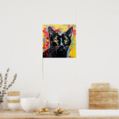 Pop Art Cats: Schwarz Poster (Küche)