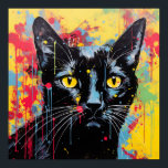 Pop Art Cats: Schwarz Poster<br><div class="desc">Pop Art abstrakt Black Cat</div>