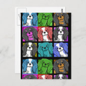 Pop Art Cavalier King Charles Spaniel Postkarte (Vorne/Hinten)