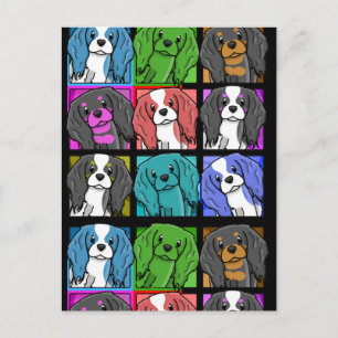 Pop Art Cavalier King Charles Spaniel Postkarte