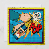 Pop Art Celebration by Year Invitation Einladung (Vorne/Hinten)