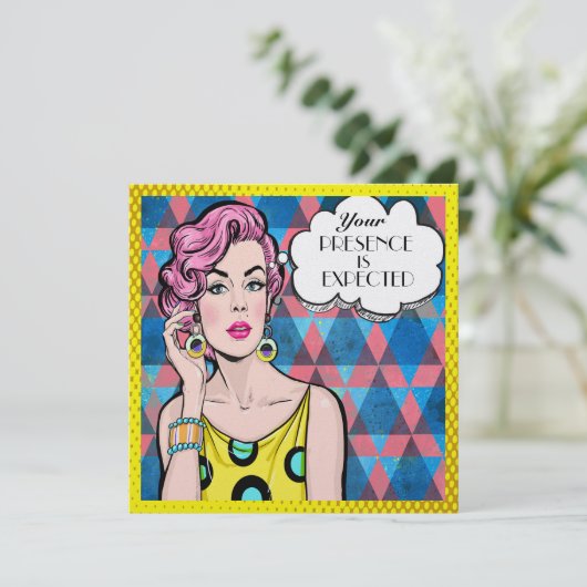 Pop Art Celebration Einladung (Stehend Vorderseite)