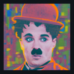 Pop Art Chaplin Poster<br><div class="desc">Charlie Chaplin, Pop Art, Vintag,  Schwarz und Weiß, Komödie, Stummfilm, Filmplakat, Iconic, Tramp, Filmstar, Retro, Art Deko, Klassik, Hollywood, Schauspieler, Kino, Nostalgie, berühmt, minimalistisch, farbig, Typografie, whimsical, frech, expressionistisch, karisch, sursch, surrisch Grafik-Design,  Poster-Kunst</div>