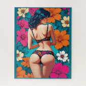 Pop Art Cheeky Girl del Malcantone Aquamarine Puzzle (Vertikal)