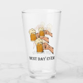 Pop Art Cheers Beers Best Day Ever Glas (Rückseite)
