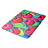 Pop Art Cherry Burst Badematte (Schrägansicht)