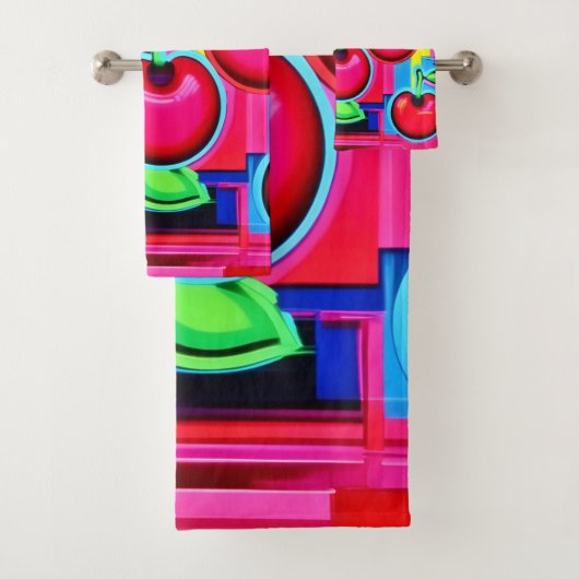 Pop Art Cherry Burst Badhandtuch Set (Insitu)