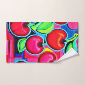 Pop Art Cherry Burst Badhandtuch Set (Handtuch)
