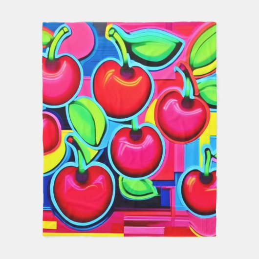 Pop Art Cherry Burst Fleecedecke (Vorderseite)
