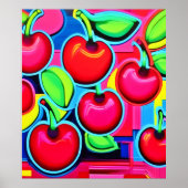 Pop Art Cherry Burst Poster (Vorne)