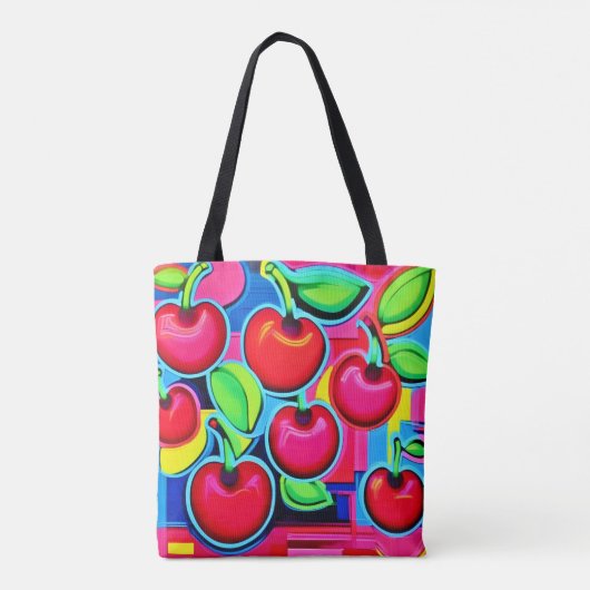 Pop Art Cherry Burst Tasche (Rückseite)