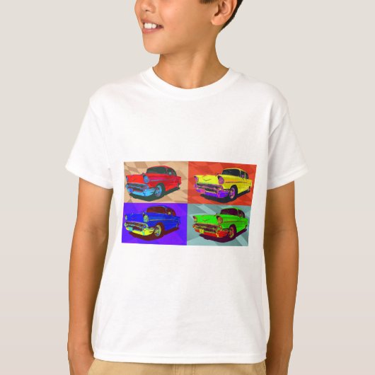 Pop art Chevy Belair Illustration T-Shirt (Vorderseite)