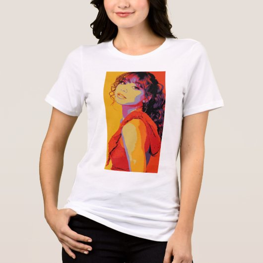 Pop Art Chic Mädchen Tri-Blend Shirt (Vorderseite)