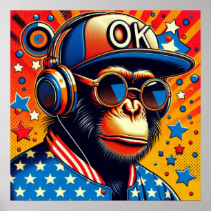 POP-ART CHIMP 6 POSTER