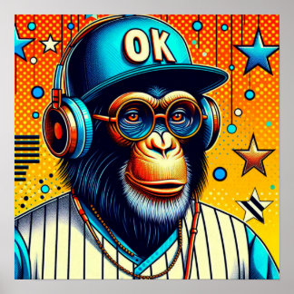 POP-ART CHIMP 8 POSTER